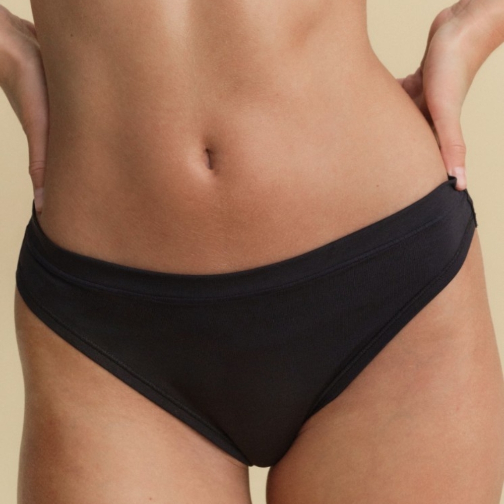 Tencel Comfort Mid Rise Bikini -- 3 Pair Of Black